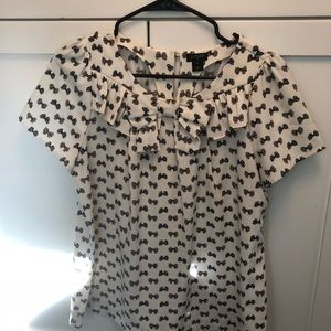 JCREW TOP WITH BOW PATTERN